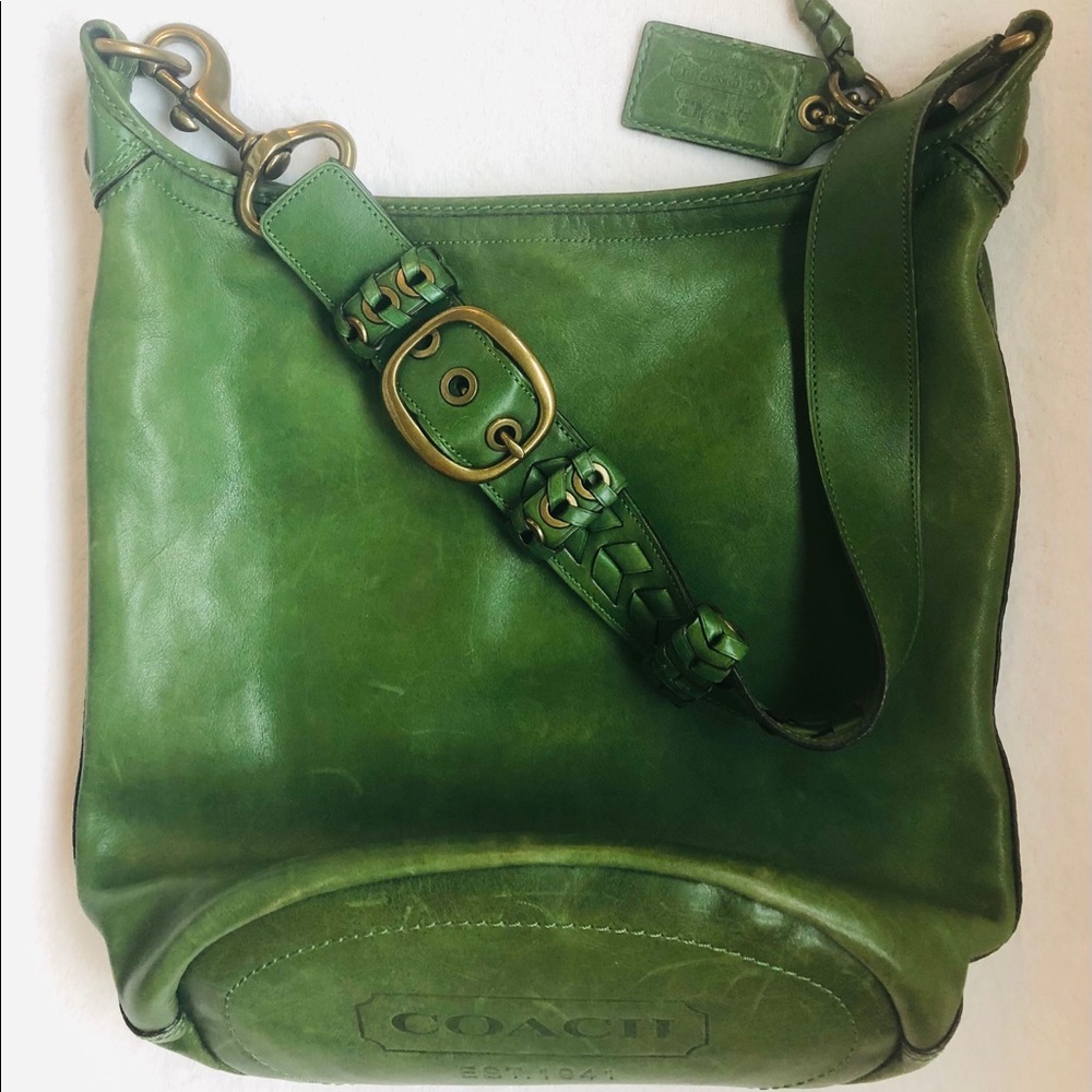 Rare Coach XL Bleecker Duffle Green 11423